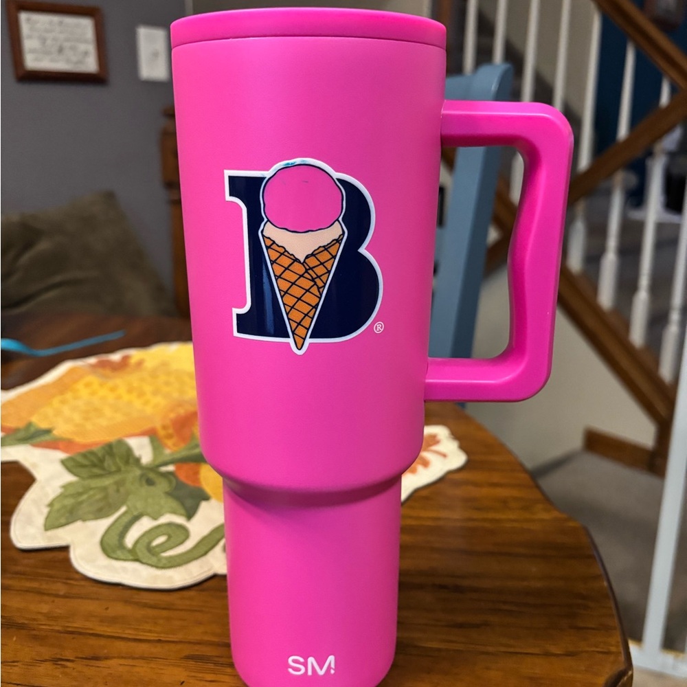 Pink Ice Cream Logo Travel Mug